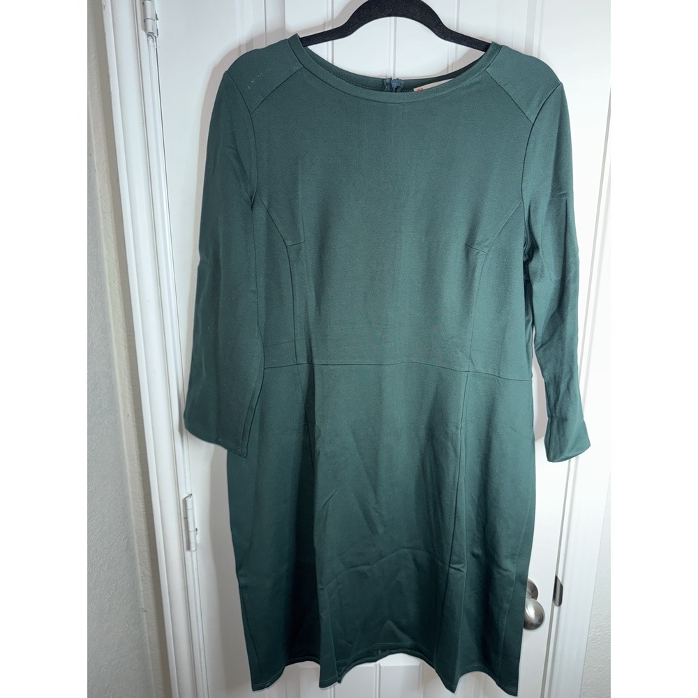 Jude Connally Women's Green dress Size Xl 3/4 Sleeve Minimalist Staple Piece